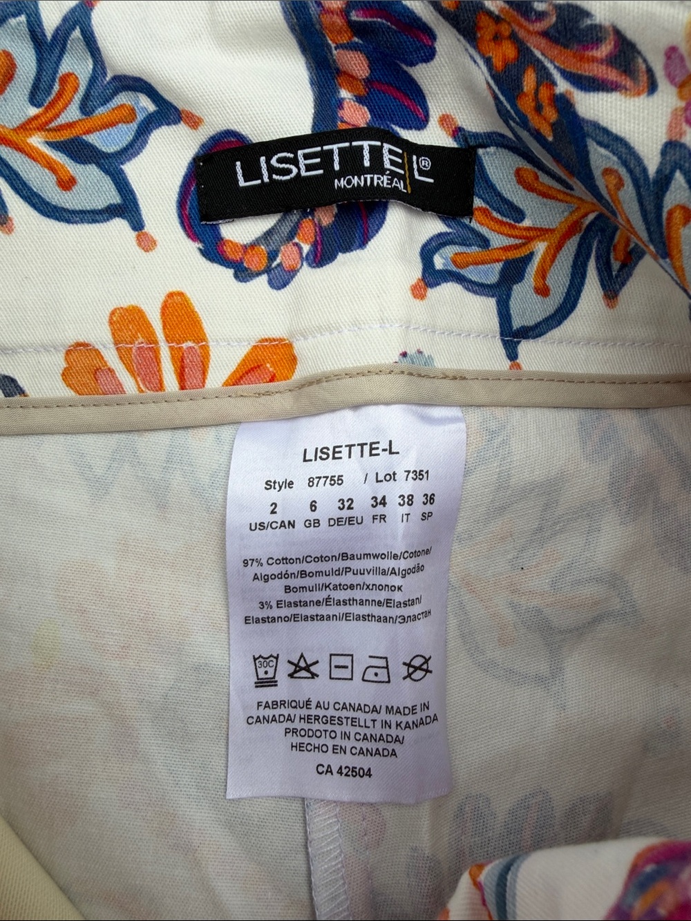 White Paisley Print Leggings - Multicolor - Picture 4 of 8